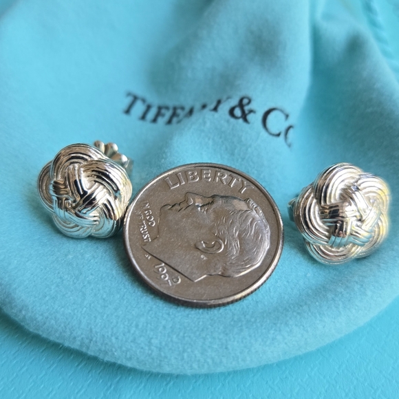 Tiffany & Co Vintage Flower Knot Celtic Weave Earrings - Picture 3 of 8
